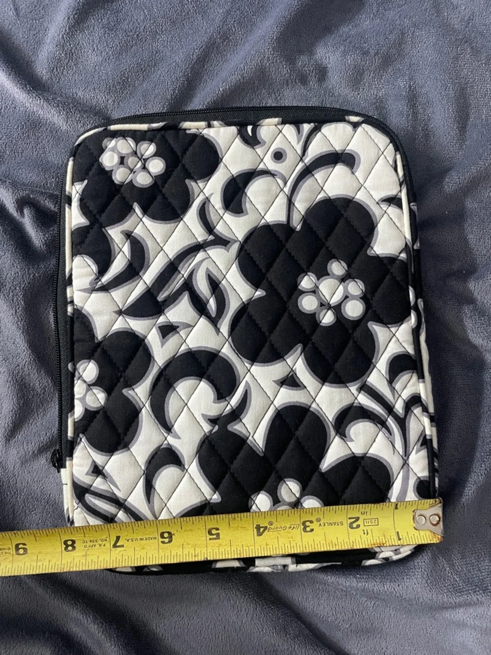 Vera Bradley Black & White Geometric Quilted Tablet Zip Pouch